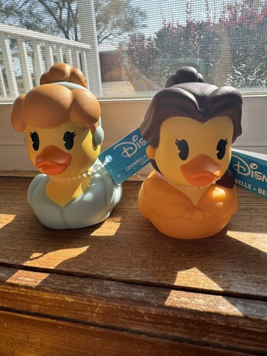 Disney Pixar Rubber Princess Belle And Cinderella 2024 3" New Duckaloo