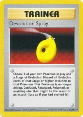 Devolution Spray - 72/102 - Pokemon Base Set Shadowless Rare NM
