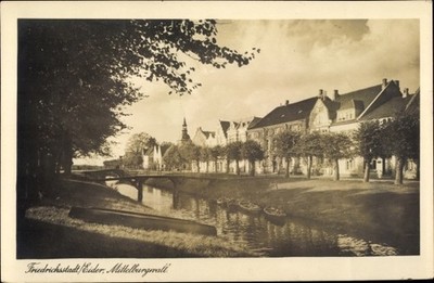 Ak Friedrichstadt an der Eider, Wasserpartie am Mittelburgwall - 4005086