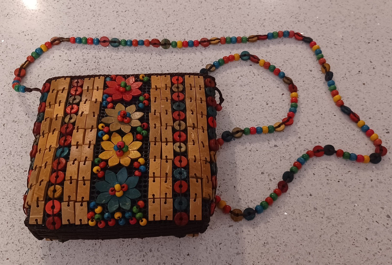 Coconut Shell Multi-colored shell Crossbody Purse - image 2