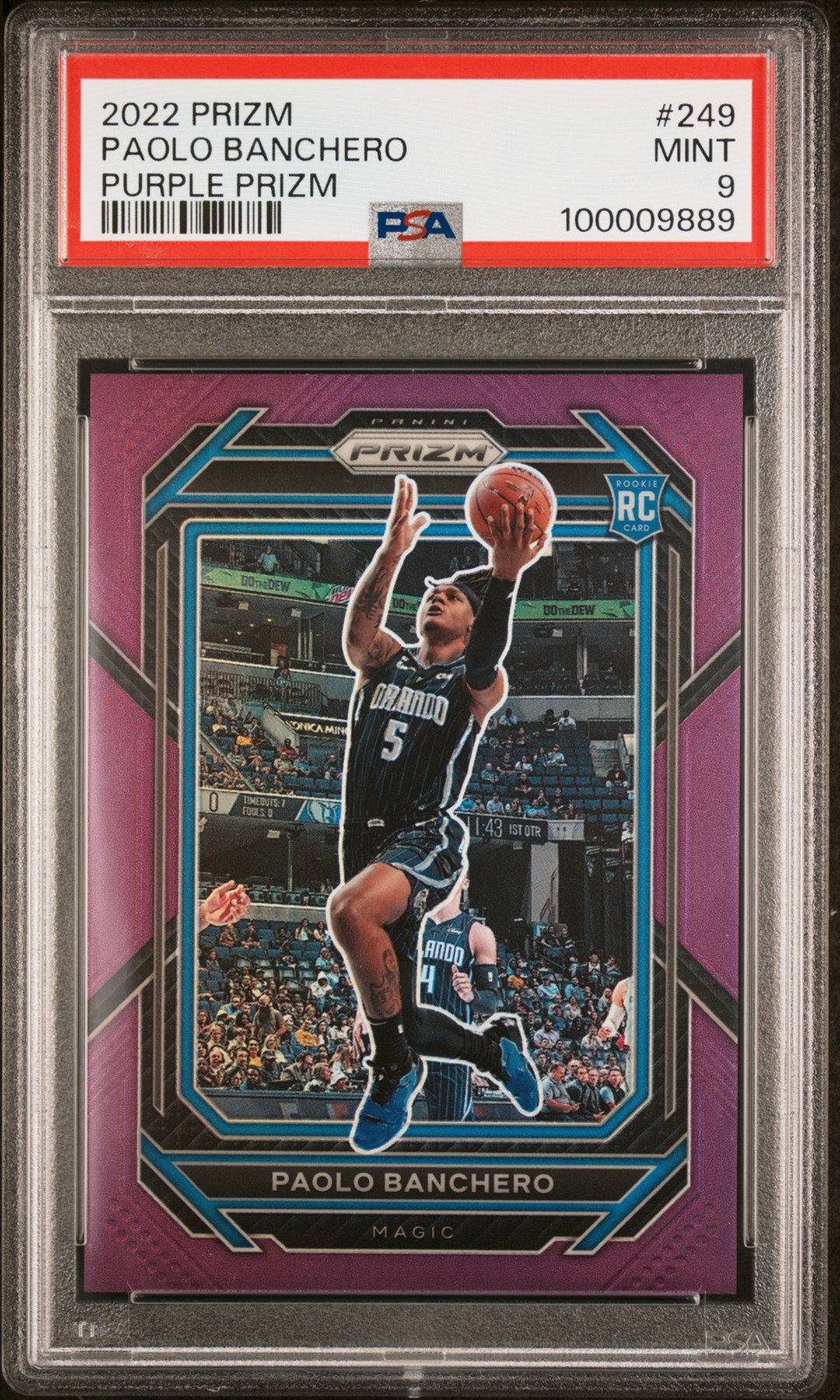 2022 PANINI PRIZM PURPLE PRIZM #249 PAOLO BANCHERO 92/99 PSA 9