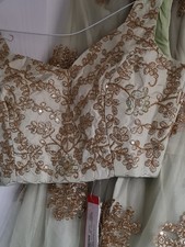 Indian Lenga Choli Party/Wedding Outfit Brand New With Tags.Pastal Green In Net.
