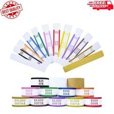 600Pcs Money Bands for Cash - Self-Adhesive Money Wrappers for Bills, Currency S