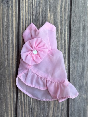 #ad Pink Sheer Ruffled Barbie Dress W Rosette Detail $10.19