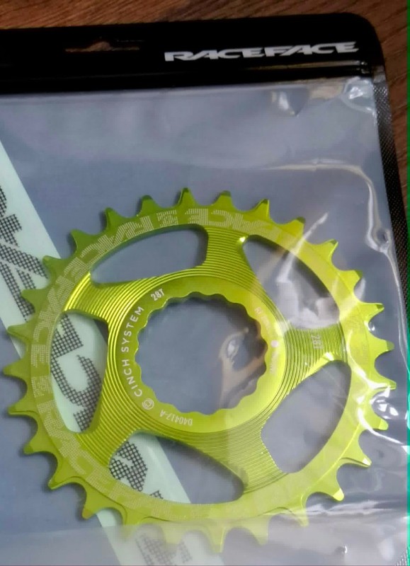 NEW Race Face CINCH 28T 3mm Offset Chainring_Green_10-11-12 Speed_Direct Mount
