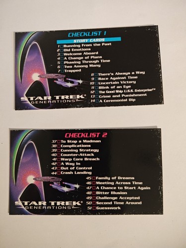 Star Trek Generations Cinema Collectors Checklist Cards Lot of 2 1994