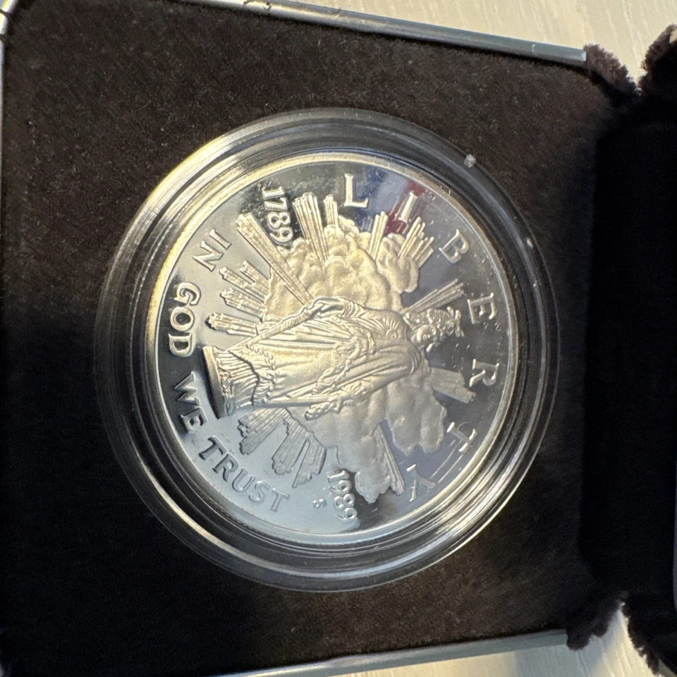 1989 S Congressional Bicentennial Proof Commem 90% Silver Dollar OGP US Coin - Image 4 of 4