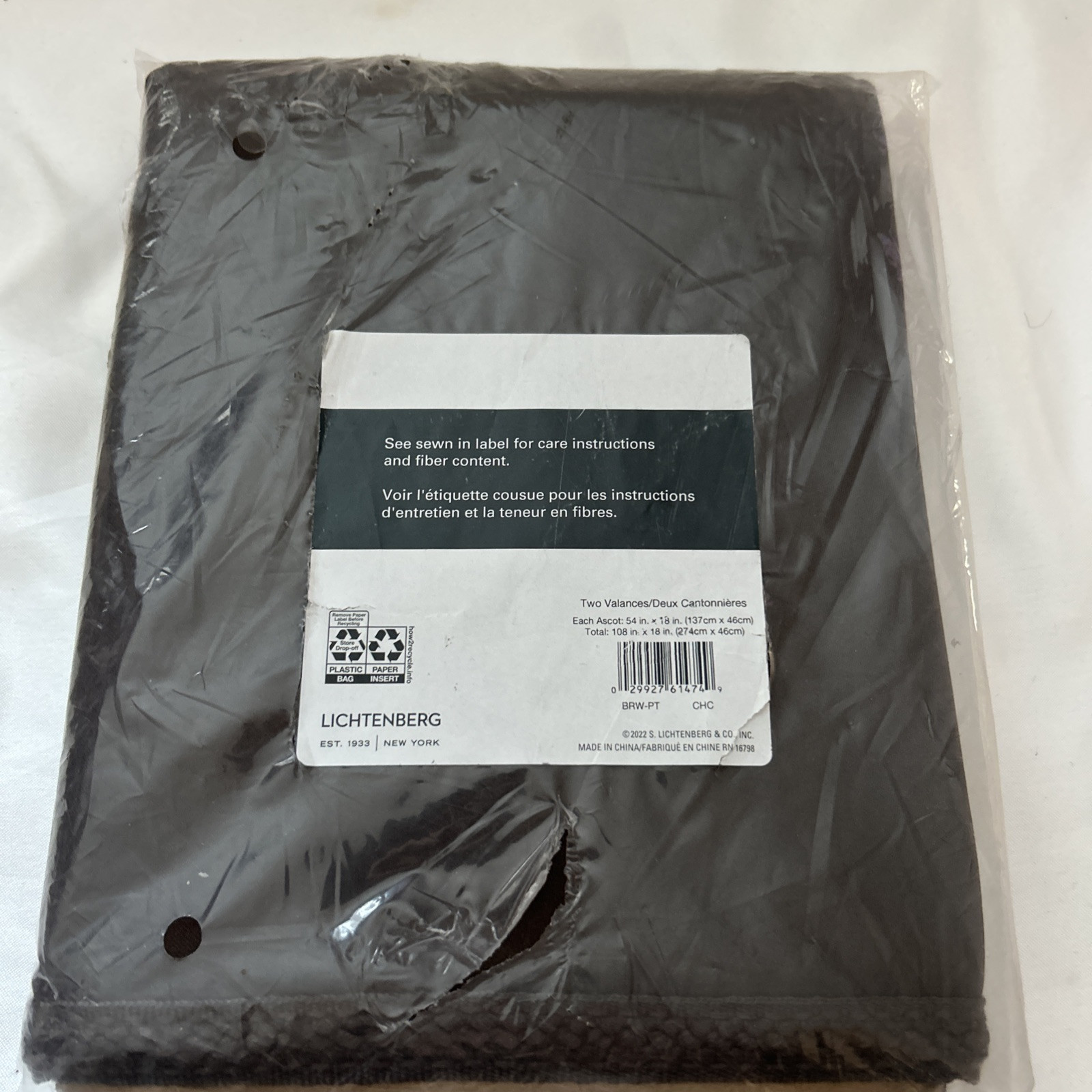 Lichtenberg Valance Curtain 54in W x 18in - Chocolate Package Of 2  2022