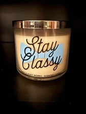 New Stay Classy Black Tie Bath & Body Works 3-Wick  Large 14.5 Oz Candle