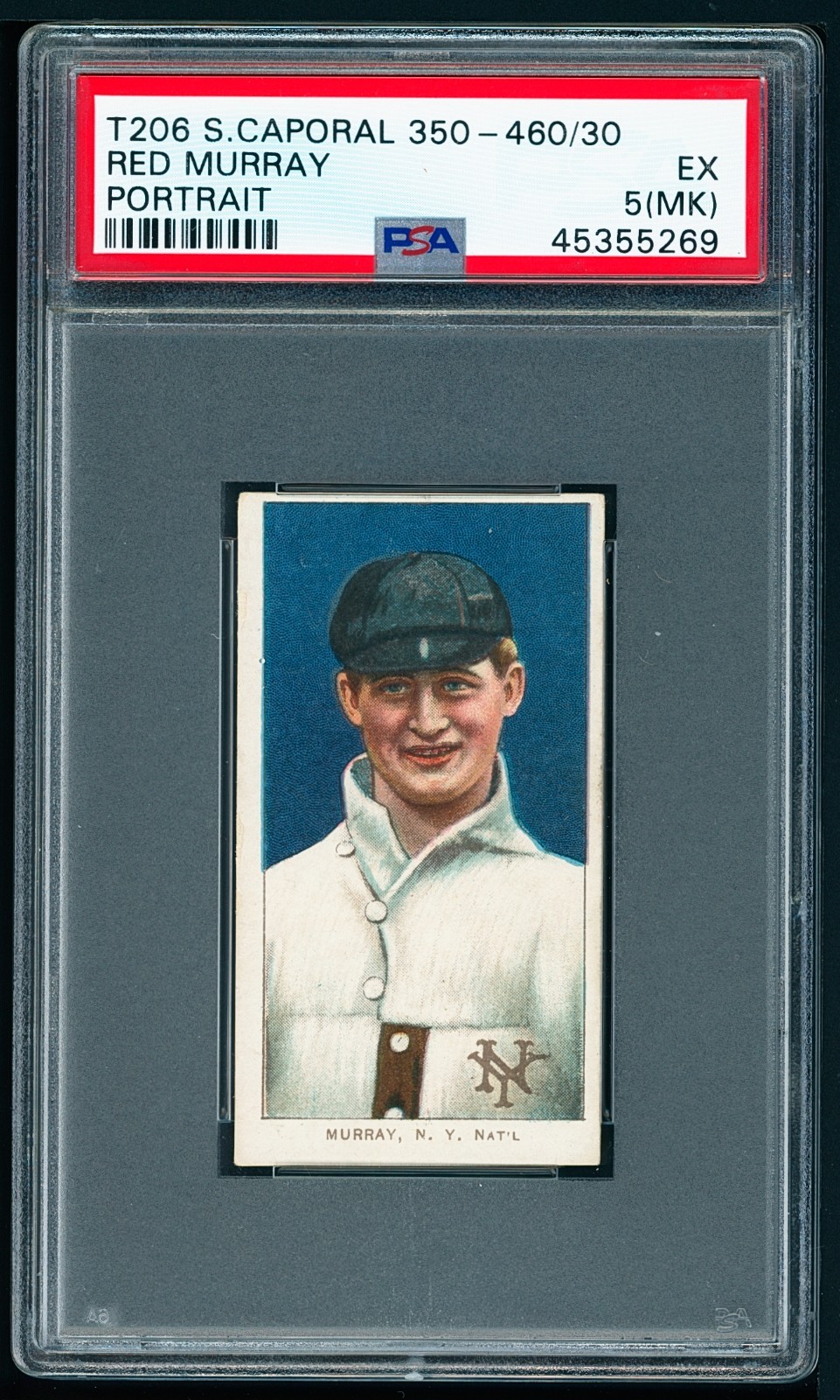 1909-11 T206 Sweet Cap Portrait - Red Murray - PSA 5 Beauty - Pen Mark on Back