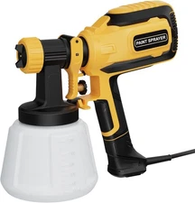 Paint-Sprayer, 700W HVLP Spray Gun with Cleaning & Blowing Joints, 4 Yellow 
