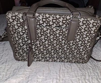 DKNY (Donna Karan New York) Teagan Triple Compartment NEW Logo Monogram Satchel.