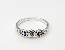 925 Sterling Silver Moon & Sun Ring Size 7