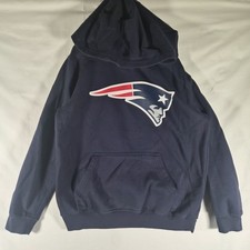 New England Patriots Hoodie Youth Medium 10/12 NFL Team Apparel Navy Pullover
