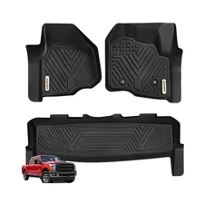 TPE Floor Mats Liner for 2012-2016 Ford F250 F350 F450 SuperCrew Cab All Weather