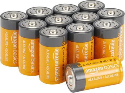 12-Pack C Cell Alkaline Batteries, 1.5 Volt