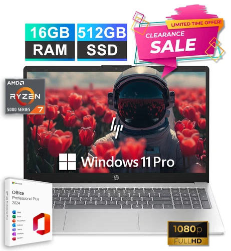 2026 HP Pavilion Laptop 15.6" 8-Core AMD Ryzen 7 16GB RAM & 512GB SSD Office PRO