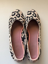 Womens Animal Print Knit Ballet Flats Slip-On...