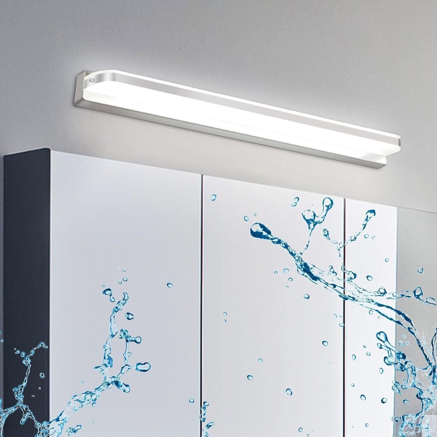Lampada Specchio Bagno 9W 42CM IP44 - Applique LED Moderna Argento