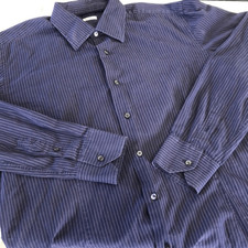 Valentino Roma Slim Fit Vertical Stripe 100 Cotton Button Up Dress Shirt Sz. 44