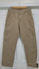 Wrangler Cargo Pants Men's Size 32x32 Khaki Cotton Comfort Pockets Logo