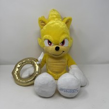 Build a Bear Sonic the Hedgehog 2 Super Sonic Plush Toy with Gold Ring and Sound