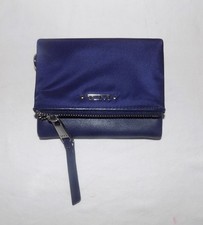 Tumi Voyageur Flap Card Case Wallet Dark Blue Nylon, Leather Trim, Snap Closure