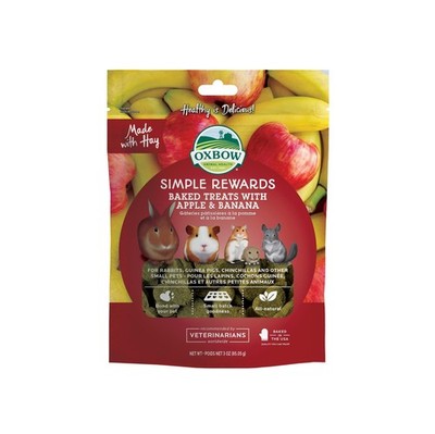 Oxbow Simple Rewards Apple Banana Treats, Timothy Hay Guinea Pig & Bunny Trea...