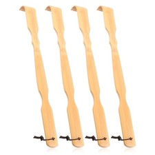 Renook Wooden Bamboo Back Scratcher, 4 PCS 17 Inch Long Handle Back Scratcher...