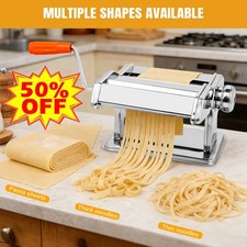 Pasta Maker Machine 9 in 1 Stainless Steel Manual Pasta Roller for Spaghetti
