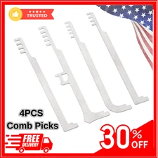 4PCS Comb Pick Stainless Steel Tools, Comb Lock Picks Metal Teeth Tools Portable