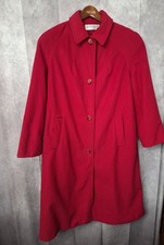 Vintage 60s Kashmiracle by Wellington Red Long Coat Womens 13/14 Made In USA