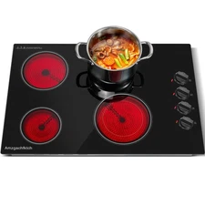 Electric Cooktop 30 Inch - 4 Burners Built-in Ceramic Cooktop, 30" Radiant El...
