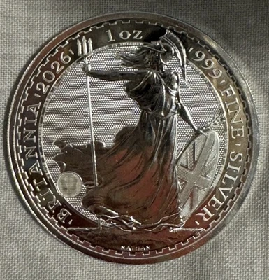 2026 1oz Solid Silver Britannia .999 Bullion Coin - King Charles III -Royal Mint - Image 1 of 2