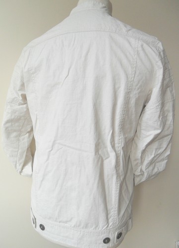 Firetrap linen jacket biker style cotton cream men's small, large, x-large - Picture 9 of 9