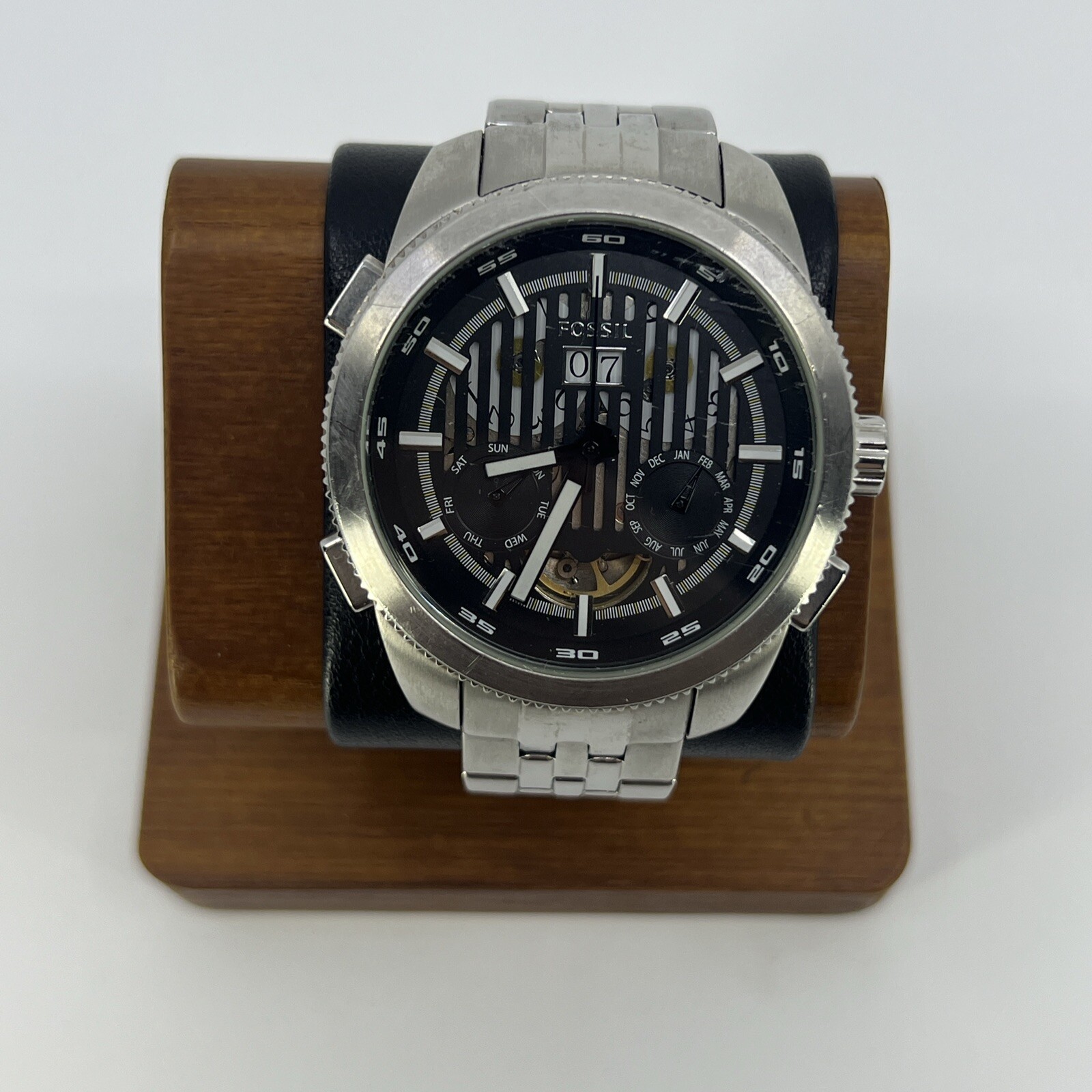 Fossil ME9025 Automatic Skeleton Watch Black Stai… - image 1