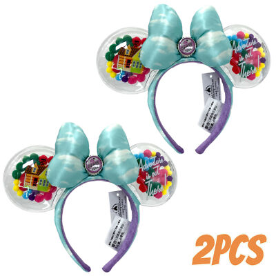 Disney Parks Mickey Mouse Ears UP Balloons House Grape Soda Cap Headband 2Pcs