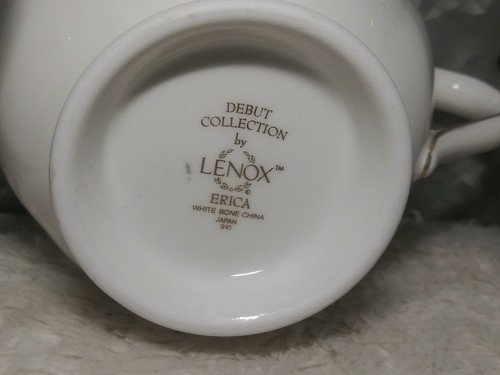Juego de 8 tazas de café Lenox Erica debut colección hueso blanco China Japón - Imagen 5 de 6