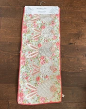 Shabby Chic Easter Bunny Floral Print  Runner Beaded 14”x36” New