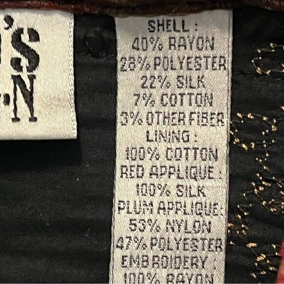Vintage Chicos Jacket Mixed Patchwork Velvet Embr… - image 9