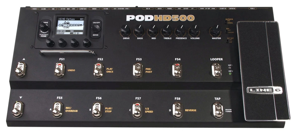 LINE 6 POD HD500 AMP MODELING GUITAR MULTI EFFECTS PEDAL & POWER