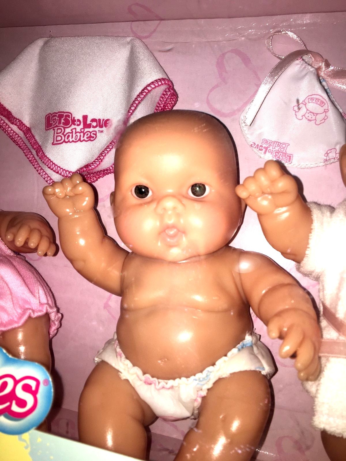 LOTS TO LOVE BABIES Set Of 3 BABY DOLLS & ACCESSORIES 1999 Berenguer