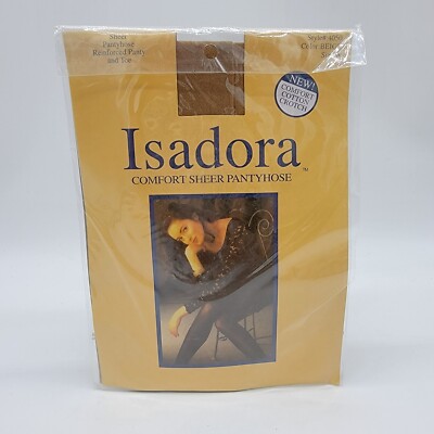 Isadora Comfort Sheer Pantyhose Beige Size A Style #4050 Reinforced Toe NEW
