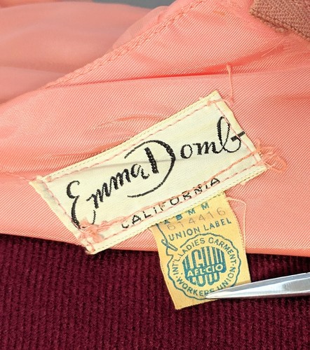 Vintage 50s 60s EMMA DOMB Pink chiffon Prom Formal party dress Long Maxi L Plus - Picture 11 of 12