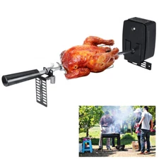 Electric Rotisserie BBQ Grill Kit Charcoal Pig Beef Roaster Spit Rod w/ Motor US