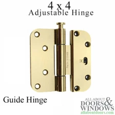 Millennium 2D Adjustable 4 x 4  Guide Hinge Brass Horizontal Adjustable Hinge