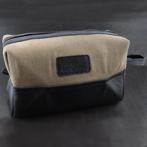 Neceser Imitación Cuero \u0026 Tela Para Hombre Afeitado Forro Estuche De Viaje  Impermeable | eBay