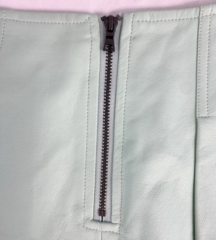 Sam Edelman женщин искусственной веганской кожи юбка плиссированные новом зеленый новый размер 12 с подкладкой - Изображение 4 из 4