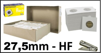 1000 Hartberger Coin Holders 27.5 Mm To Staple Format 50X50 Mm 8331275