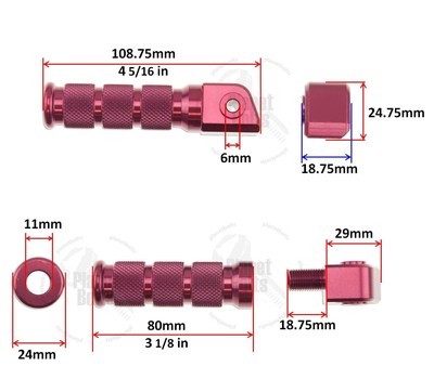 Red Rear Sport Foot Peg For Kawasaki Ninja ZX 6R 9R Step Set